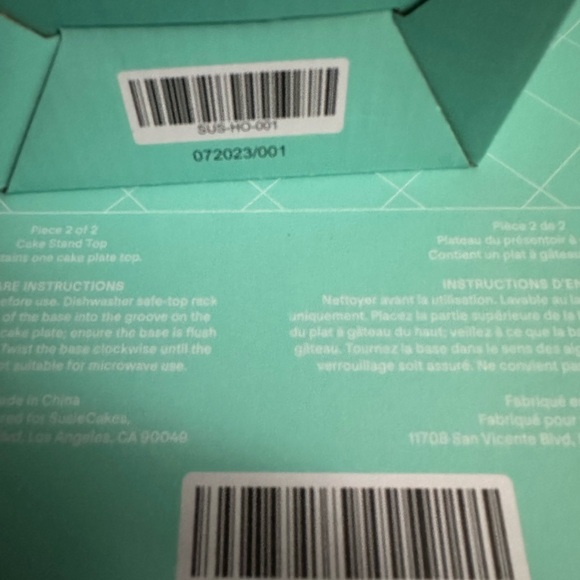 Susie Cakes Cake Stand Base & Cake Stand Top Light Blue - Brand New in Boxes - Picture 6 of 11